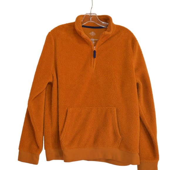 St. John's Bay Quality Apparel Orange Fleece Top Zip Long Sleeves Pullover L - Picture 7 of 9